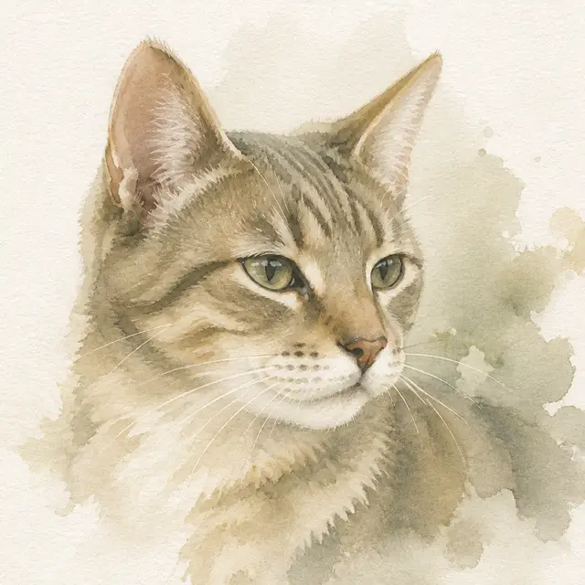 Watercolour portrait preview of a pet, shown as it would appear on the blanket